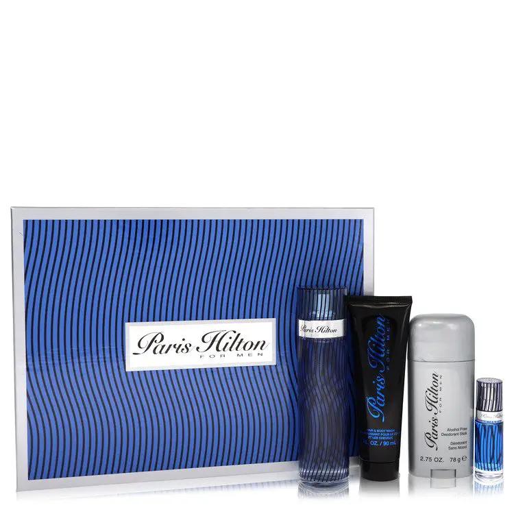 Paris Hilton Gift Set - 3.4 oz Eau De Toilette Spray + 3 oz Body Wash + 2.75 oz Deodorant Stick + .25 Mini EDT Spray by Paris Hilton -- by Brands HD