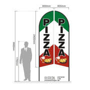 PIZZA - Pre-print Double Sided Feather Banner Flag Business Commersial 3M by dealonline.co.nz
