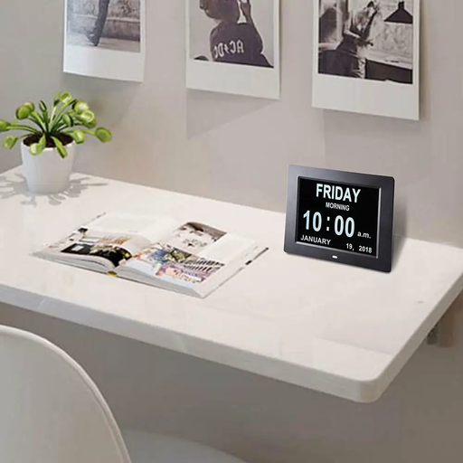 8" Dementia Calendar Clock Digital Alarm Clock by salelink.co.nz