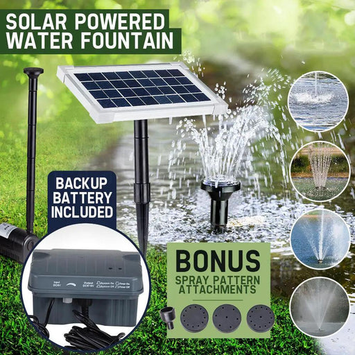 Solar Fountain Pump with Backup Battery by salelink.co.nz