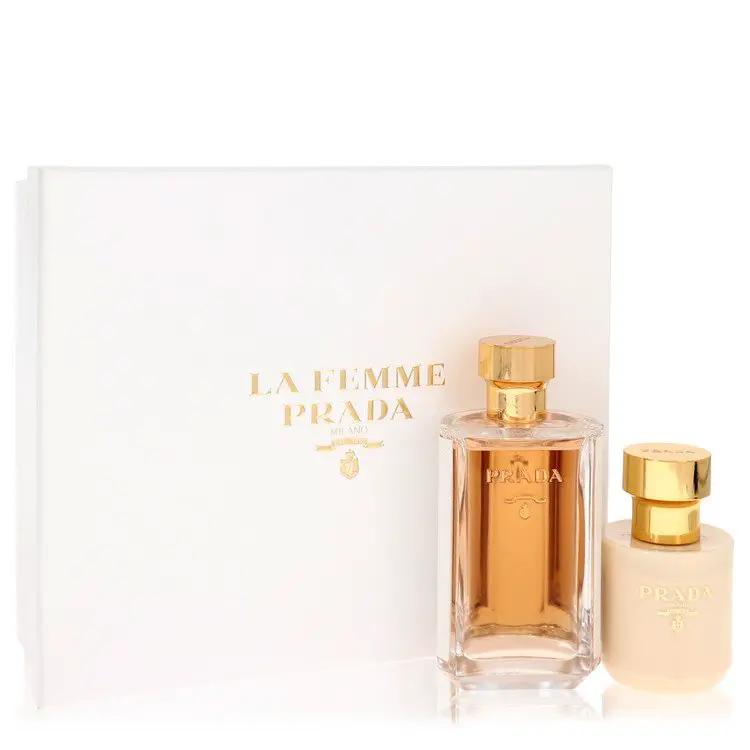 Prada La Femme Gift Set - 3.4 oz Eau De Parfum Spray + 3.4 Satin Body Lotion by Prada -- by Brands HD