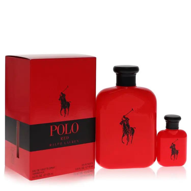 Brands HD Gift Set - 4.2 oz Eau De Toilette Spray + 0.5 oz Mini EDT Polo Red Gift Set - 4.2 oz Eau De Toilette Spray + 0.5 oz Mini EDT by Ralph Lauren -- Polo Red Gift Set - 4.2 oz Eau De Toilette Spray + 0.5 oz Mini EDT by Ralph Lauren --