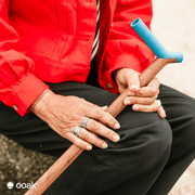 ooak Walking stick Uno Pacific Walnut Walking Cane With Blue Handled Comfort Grip Uno Pacific Walnut Walking Cane With Blue Grip