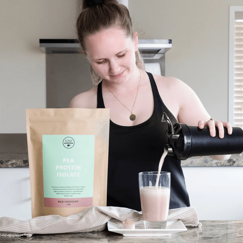 Pea Protein Powder - Chocolate 1kg by Kiwi Nutrition