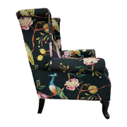 Peacock Wingback Armchair - Black by BroDeals