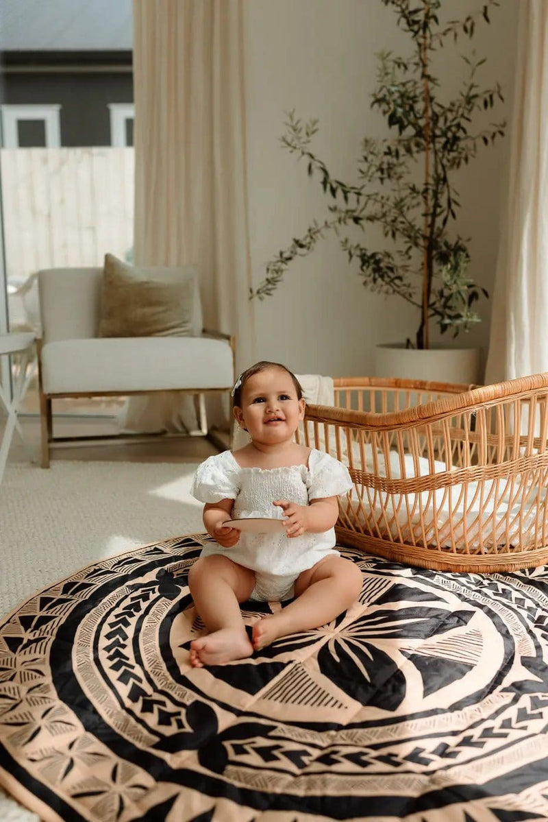 PELE PELE playmat Bassy Tapa Brown Playmat 130cm Diameter for Babies by PELE Bassy Tapa Brown PELE Playmat 130cm For Babies