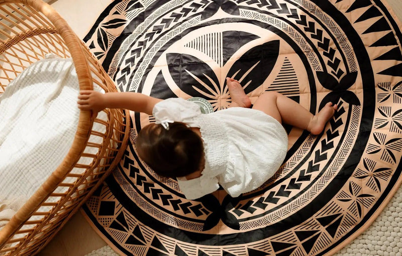 PELE PELE playmat Bassy Tapa Brown Playmat 130cm Diameter for Babies by PELE Bassy Tapa Brown PELE Playmat 130cm For Babies