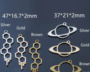 Metal Frame for Pendant - Planet / Honeycomb for Resin Jewelry Making Jewellery Blanks by Resin Art NZ