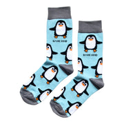 Penguins | Sky Blue | Bamboo Socks by Barekind NZ
