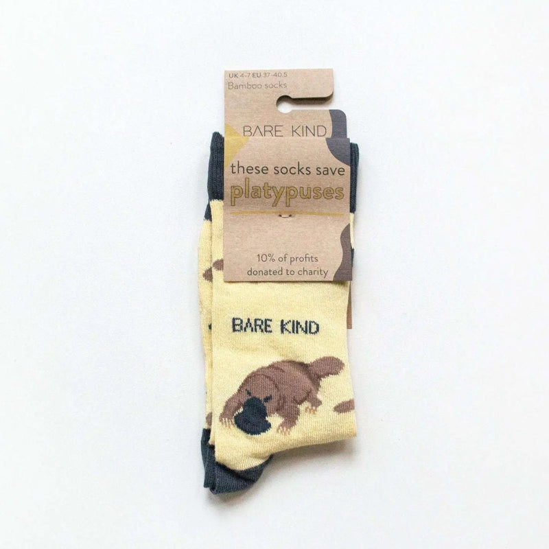 Save the Platypus Bamboo Socks by Barekind NZ