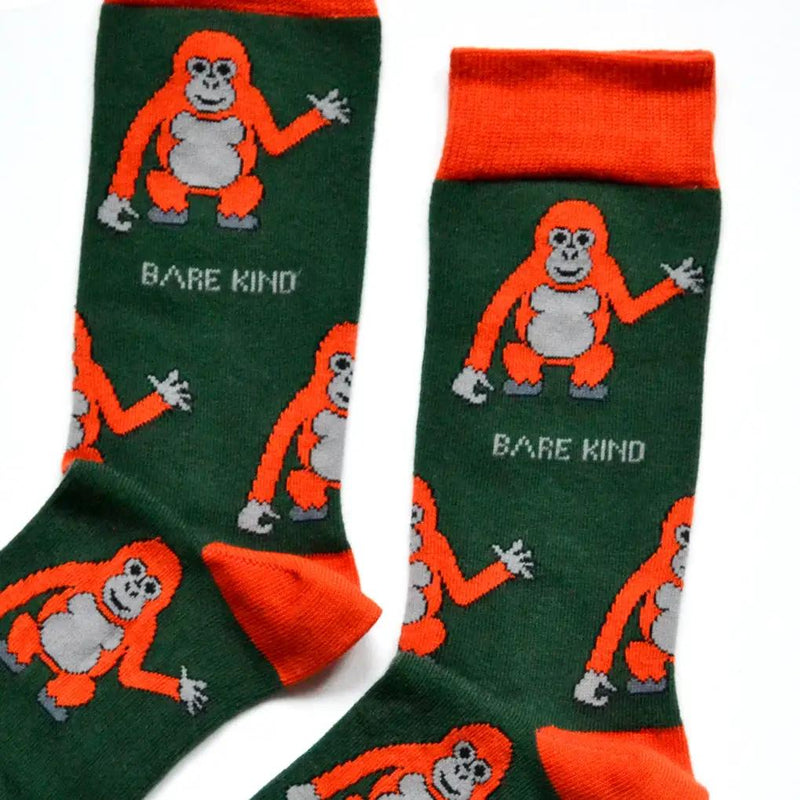 Barekind NZ Original Crew Cut Socks Save the Orangutans Bamboo Socks Save the Orangutans Bamboo Socks
