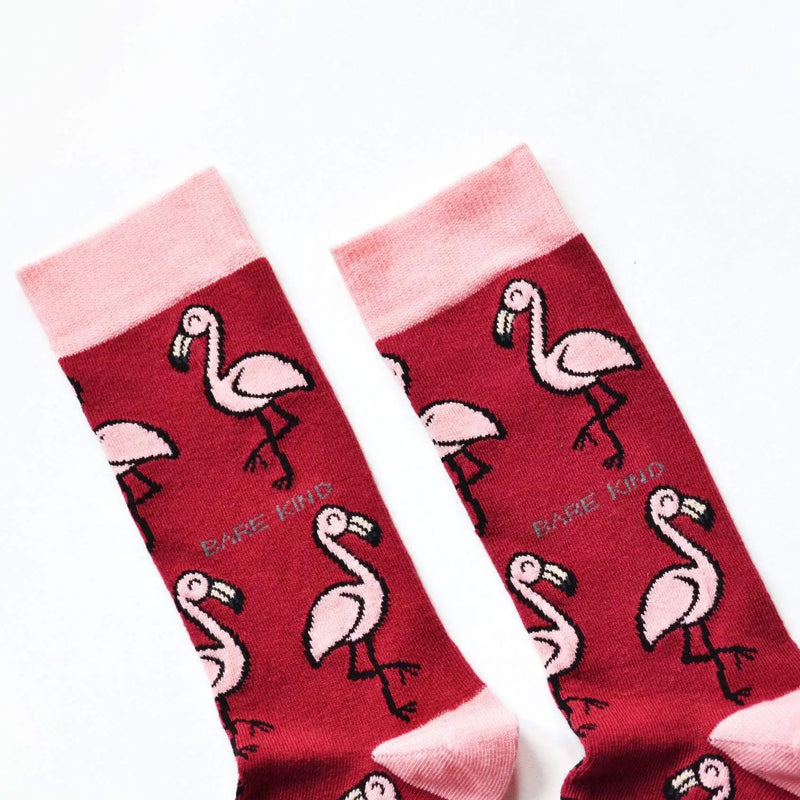 Save the Flamingos Bamboo Socks by Barekind NZ