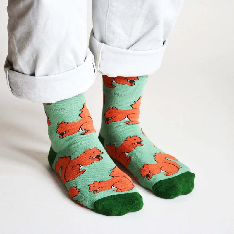 Save the Red Squirrels Bamboo Socks by Barekind NZ