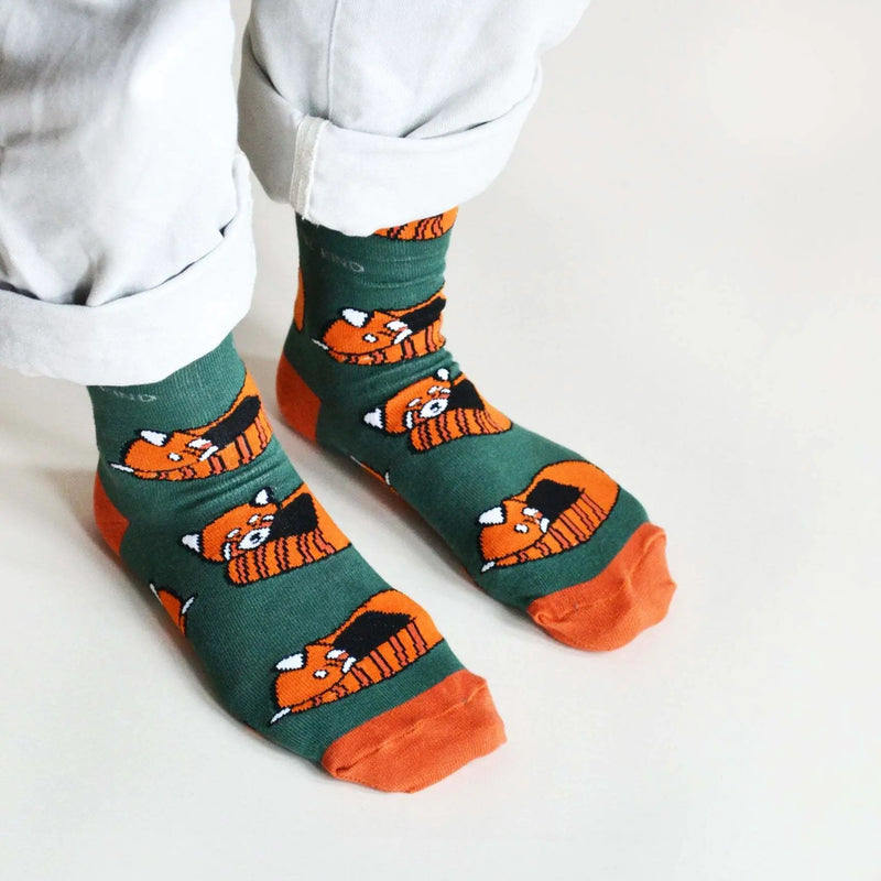 Save the Red Pandas Bamboo Socks by Barekind NZ