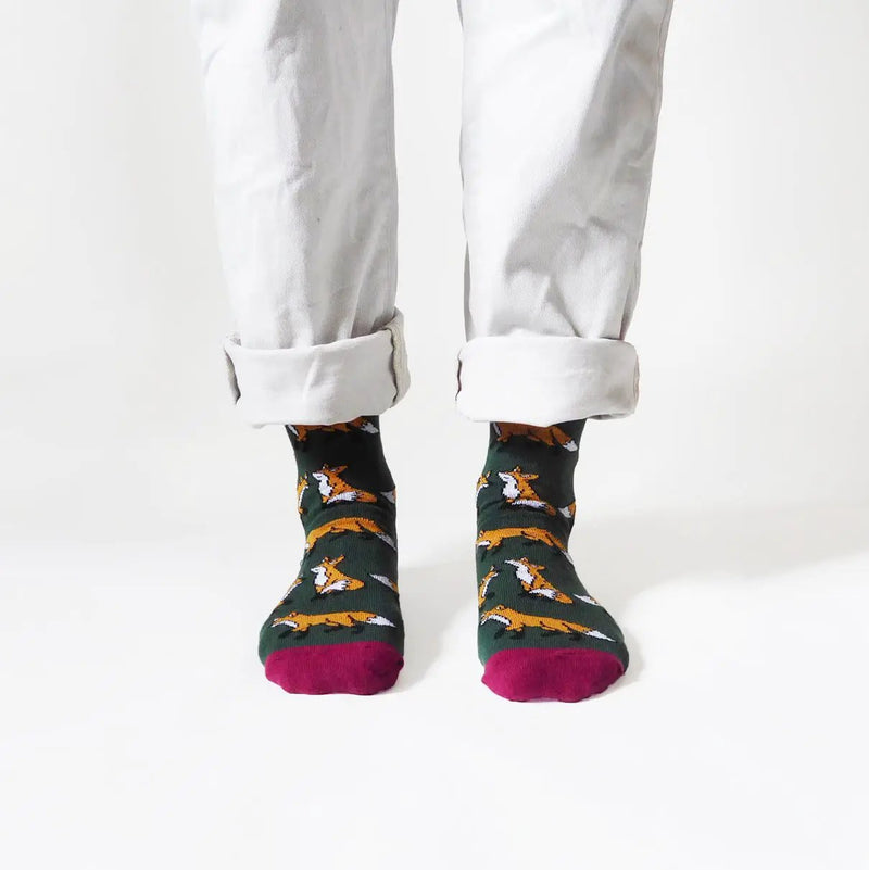 Save the Foxes Bamboo Socks by Barekind NZ