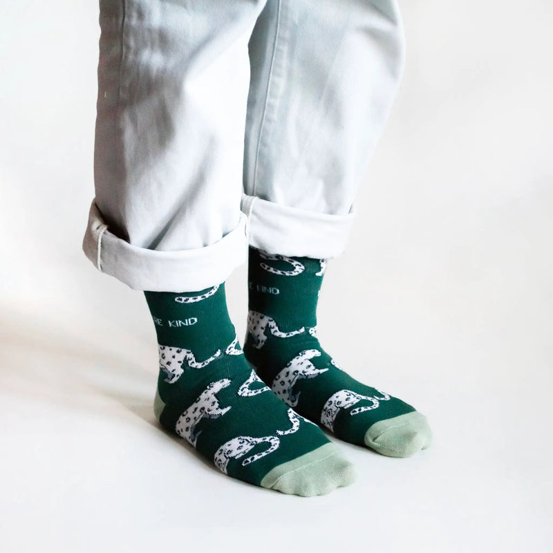 Save the Snow Leopards Bamboo Socks by Barekind NZ