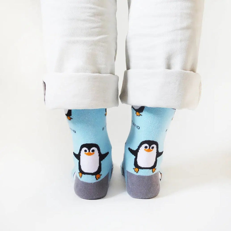 Penguins | Sky Blue | Bamboo Socks by Barekind NZ