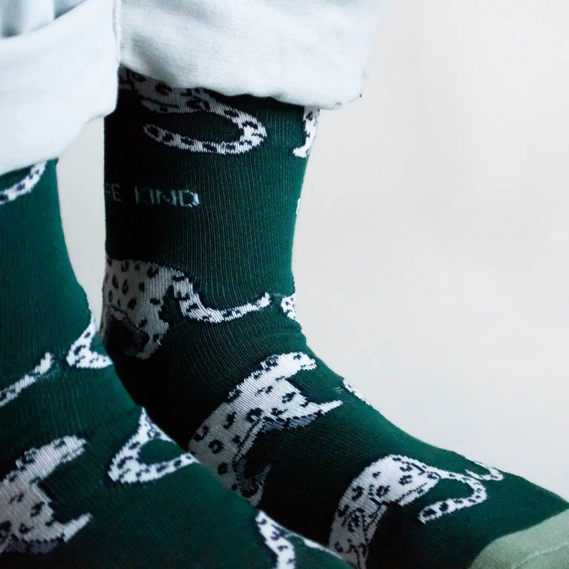 Save the Snow Leopards Bamboo Socks by Barekind NZ