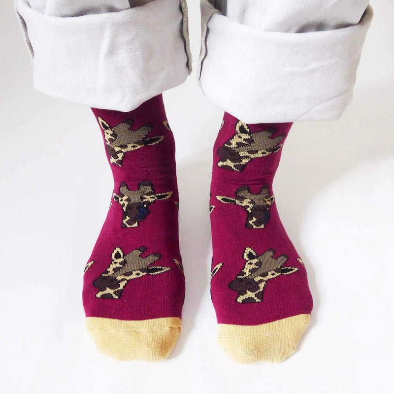Save the Giraffes Bamboo Socks by Barekind NZ