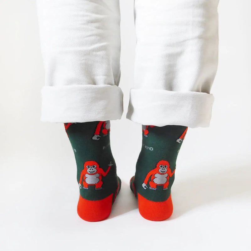 Barekind NZ Original Crew Cut Socks Save the Orangutans Bamboo Socks Save the Orangutans Bamboo Socks