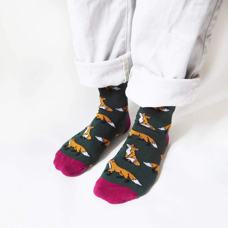Save the Foxes Bamboo Socks by Barekind NZ