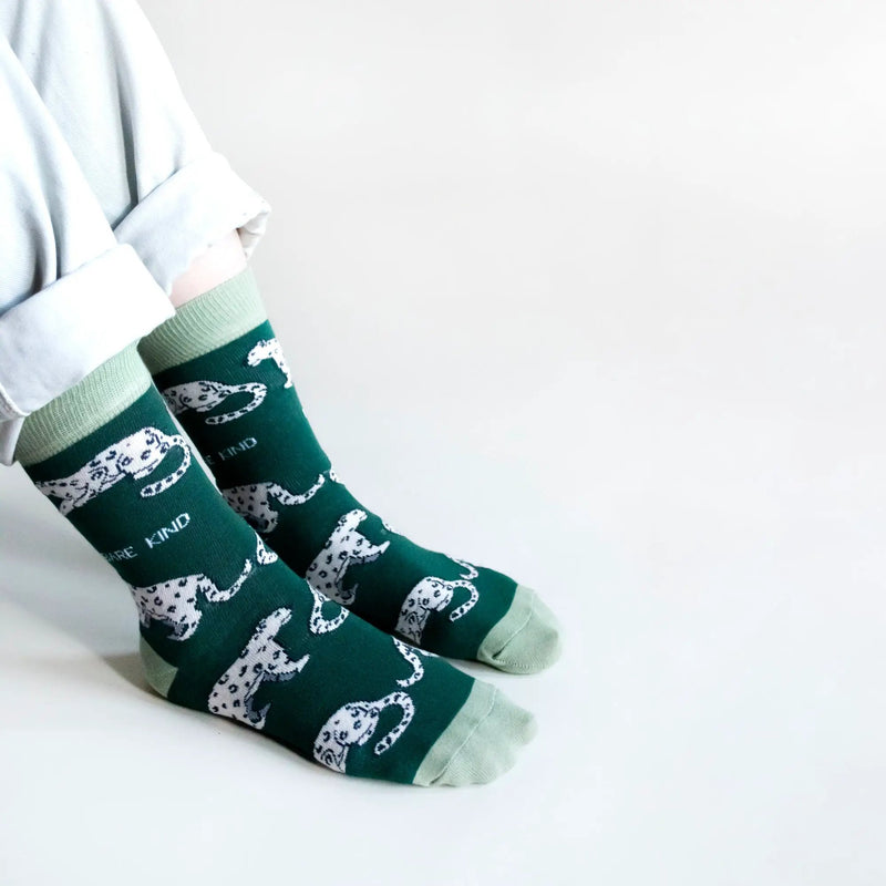 Save the Snow Leopards Bamboo Socks by Barekind NZ