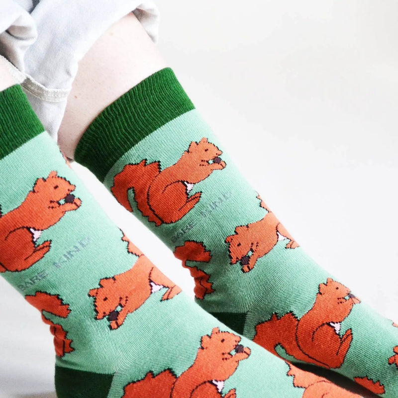 Save the Red Squirrels Bamboo Socks by Barekind NZ