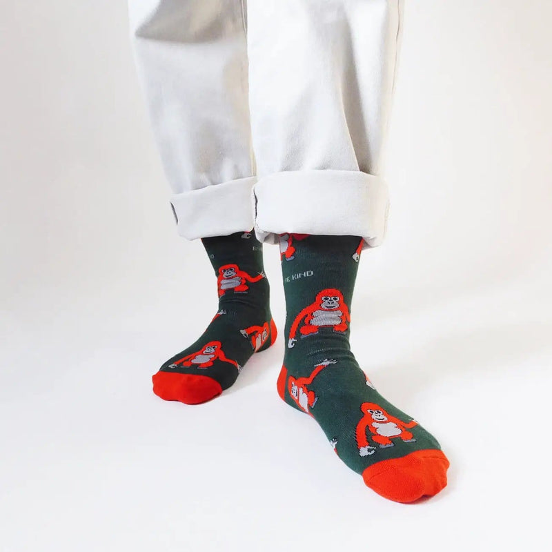 Barekind NZ Original Crew Cut Socks Save the Orangutans Bamboo Socks Save the Orangutans Bamboo Socks