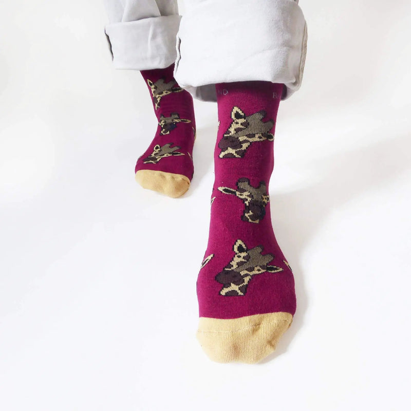Save the Giraffes Bamboo Socks by Barekind NZ