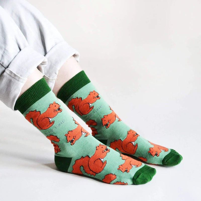 Save the Red Squirrels Bamboo Socks by Barekind NZ