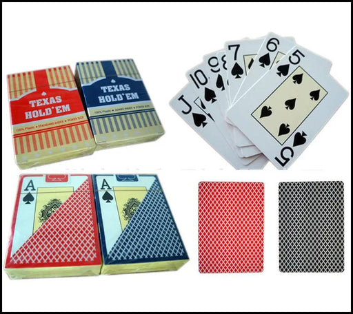 2 Packs * TEXAS HOLD'EM POKER Quanlity Waterproof Plastic Playing Cards by dealonline.co.nz