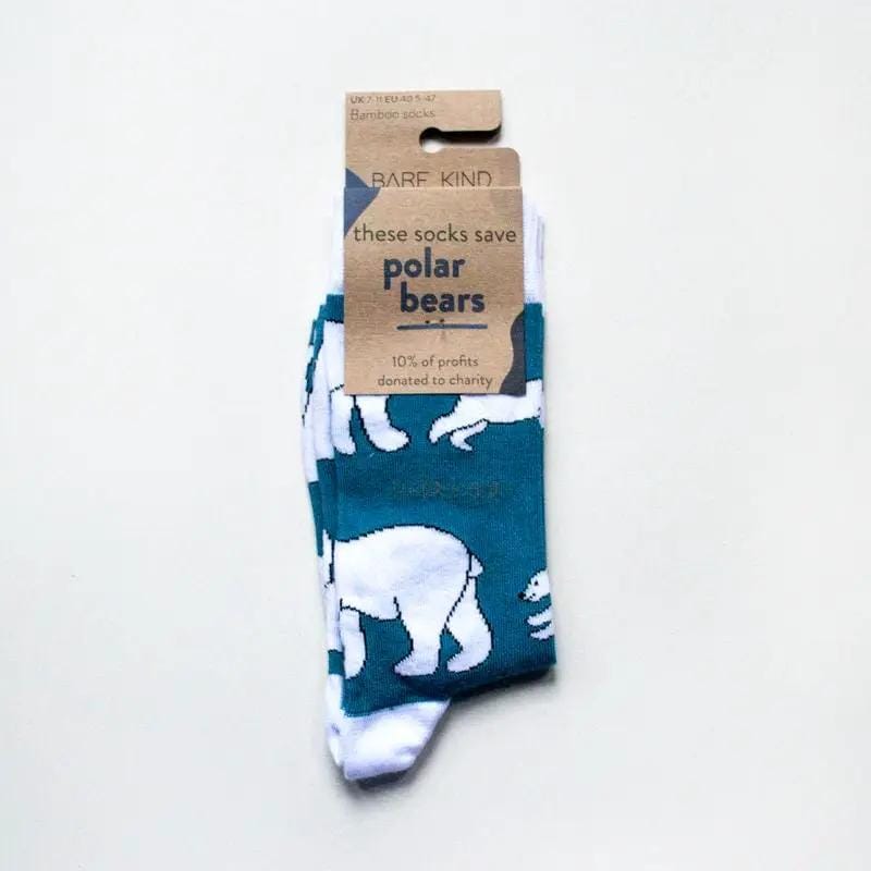 Barekind NZ Socks Save the Polar Bears Bamboo Socks Save the Polar Bears Bamboo Socks