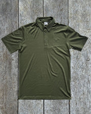 Men's Polo - 100% Merino Wool, Khaki Green by Merino 365 NZ