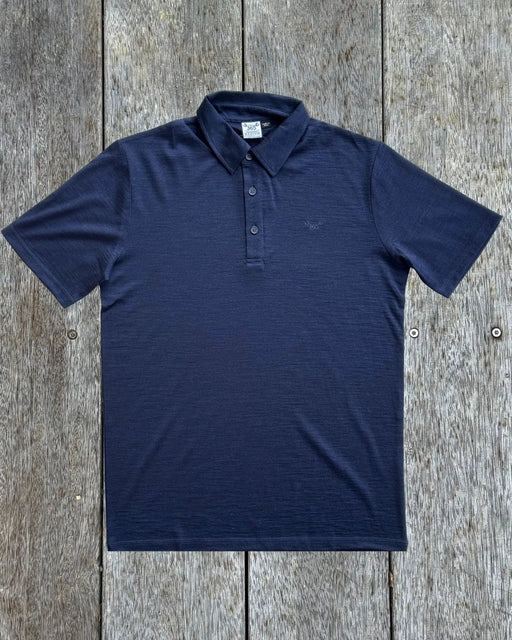 Men's Polo - 100% Merino Wool, Midnight Marle by Merino 365 NZ