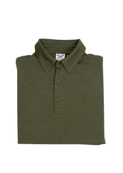 Men's Polo - 100% Merino Wool, Khaki Green by Merino 365 NZ