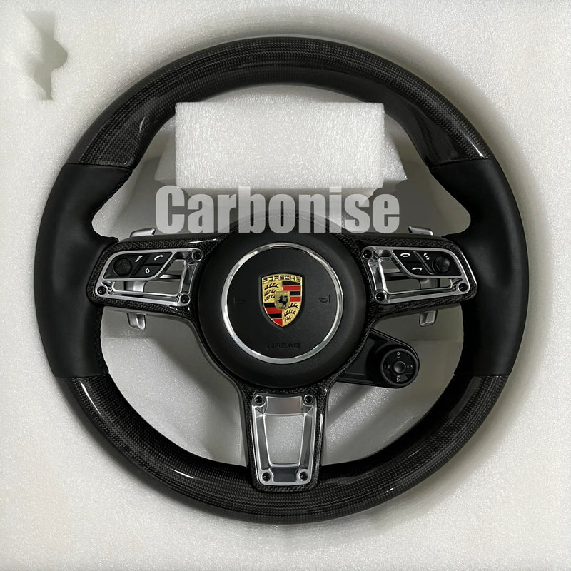 Porsche Steering Wheel (Carbon Fiber+Smooth Leather) @1 by CARBONISE