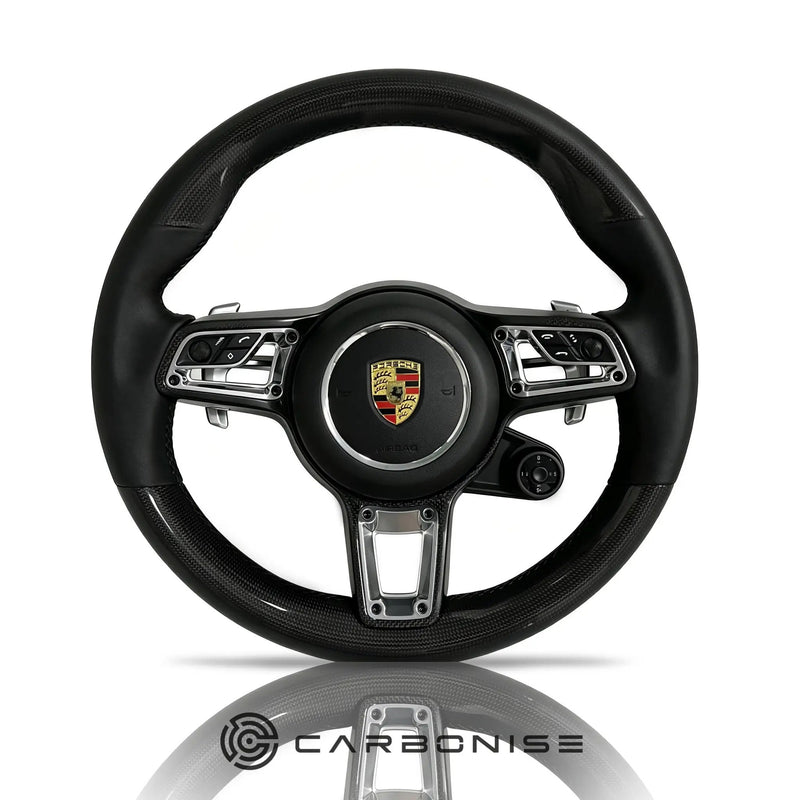 Porsche Steering Wheel (Carbon Fiber+Smooth Leather) @1 by CARBONISE