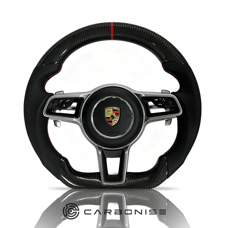 Porsche Steering Wheel (Carbon Fiber+Perforated Leather) @2 by CARBONISE