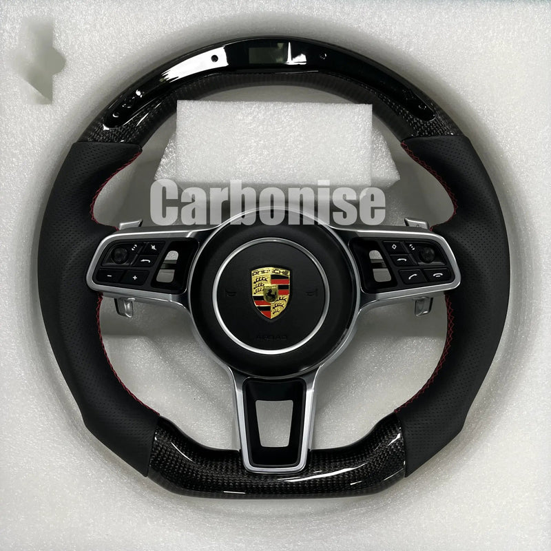 Porsche Steering Wheel (Carbon Fiber+Perforated Leather) @4 by CARBONISE