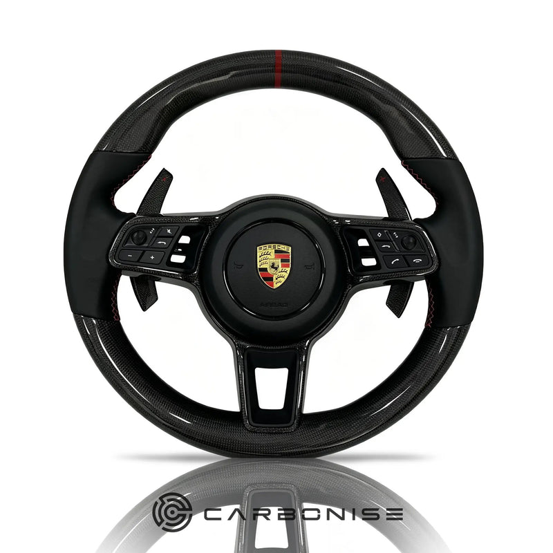 Porsche Steering Wheel (Carbon Fiber+Smooth Leather) @5 by CARBONISE