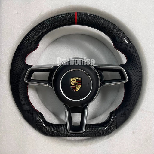 Porsche Steering Wheel (Carbon Fiber+Perforated Leather) @10 by CARBONISE
