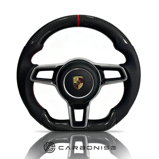 Porsche Steering Wheel (Carbon Fiber+Perforated Leather) @10 by CARBONISE