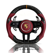 Porsche Steering Wheel (Forged Carbon Fiber+Perforated Leather) @11 by CARBONISE