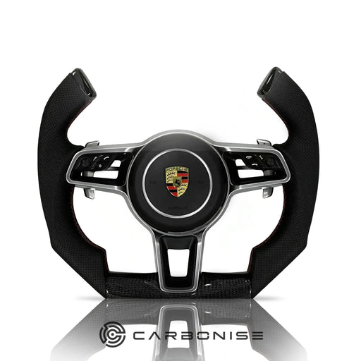 Porsche Steering Wheel (Carbon Fiber+Perforated Leather) @12 by CARBONISE