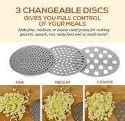 g8buynz Stainless Steel Potato Ricer 3 Interchangeable Discs for Fine Medium & Coarse Stainless Steel Potato Ricer 3 Interchangeable Discs for Fine Medium & Coarse