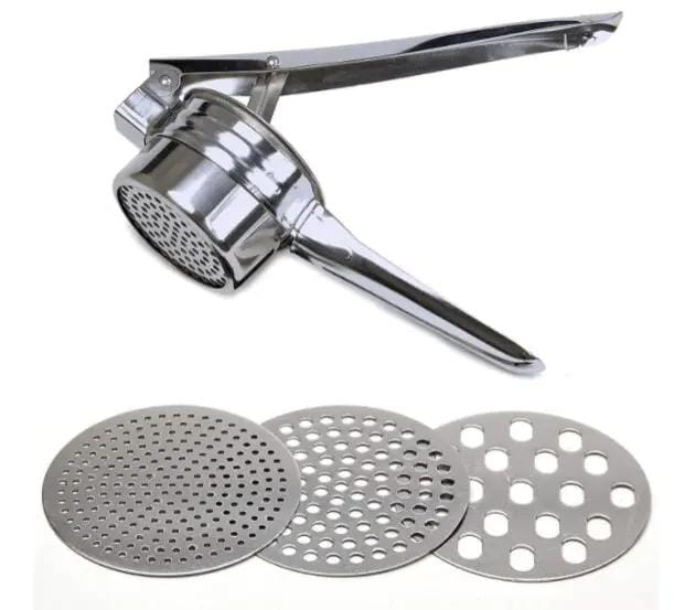 g8buynz Stainless Steel Potato Ricer 3 Interchangeable Discs for Fine Medium & Coarse Stainless Steel Potato Ricer 3 Interchangeable Discs for Fine Medium & Coarse