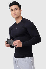 Power Seamless Fullsleeves T-shirt Black by Fuaark Nz