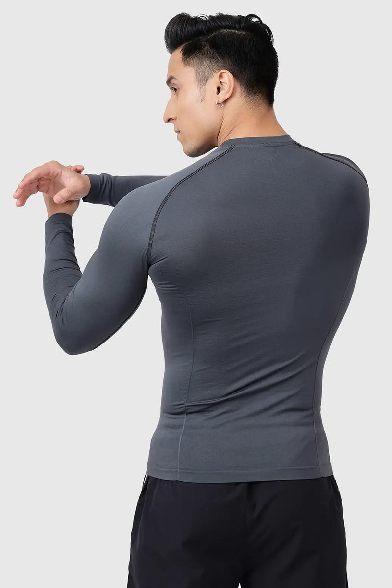 Power Seamless Fullsleeves T-shirt Charcoal by Fuaark Nz