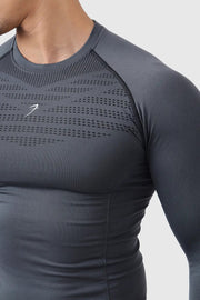 Power Seamless Fullsleeves T-shirt Charcoal by Fuaark Nz