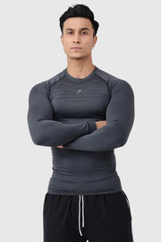 Power Seamless Fullsleeves T-shirt Charcoal by Fuaark Nz